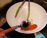 和風明太子パスタ。大葉のせ作り方3写真