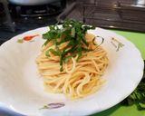 和風明太子パスタ。大葉のせ作り方8写真