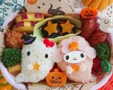 キャラ弁♪キティ&マイメロ♪ハロウィン弁作り方3写真