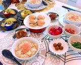 明太茶漬け もなかの皮に薬味入り　朝食作り方7写真