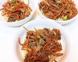 牛肉入りきんぴら丼 ミネストローネ朝食作り方3写真