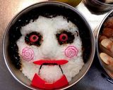 ハロウィン弁当 ホラー映画ソウのビリー作り方7写真