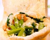 納豆小松菜卵チーズの油揚げ包み焼き作り方2写真