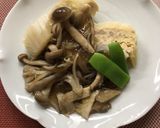 白菜と鶏ひき肉の重ね蒸しキノコあんかけ作り方12写真