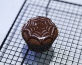 ハロウィンチョコ味クモの巣のカップケーキ作り方12写真