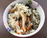 しめじ山菜おこわ～お漬け物使用作り方5写真