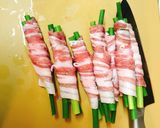 簡単✩ニンニクの芽の豚肉巻き✩作り方2写真