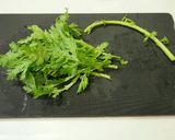 柿としめじと春菊の白和え作り方1写真