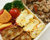 お弁当！型抜き残り人参の玉子焼き作り方4写真
