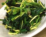 菊とほうれん草のもみ海苔おひたし作り方7写真