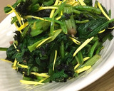 菊とほうれん草のもみ海苔おひたし作り方7写真