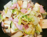 白菜厚揚げベーコンしめじの炒め物作り方5写真
