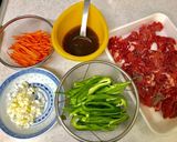 牛こま切れ肉でチンジャオロースー作り方1写真