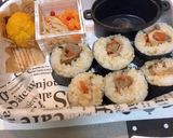 肉巻きでキンパ風 常備菜 秋弁当 詰め方作り方2写真