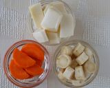 「噛む」ことを意識！根菜の白味噌汁作り方1写真