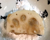 簡単玉ねぎ香る☆蓮根のエビ和風はさみ揚げ作り方5写真
