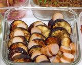 茄子ソーセージ煎り酒マスタード蜂蜜味噌作り方2写真