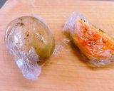 レンチン！彩り野菜と太秋柿のポテトサラダ作り方1写真