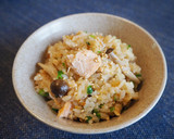 青じそ香る鮭とキノコの炊き込み御飯作り方7写真