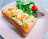 朝食に！彩り野菜のポテトサラダ トースト作り方3写真