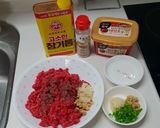 韓国家庭の味！ 牛ひき肉のコチュジャン作り方1写真
