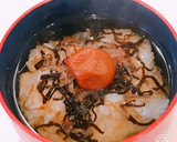 お湯だけ、塩こんぶおかか梅干のだし茶漬け作り方2写真
