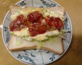 朝食昼食　キャベツとウインナーのトースト作り方7写真