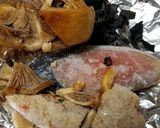 ヌメリスギタケ、塩鮭、おから等ホイル焼き作り方3写真