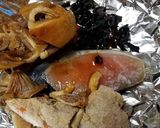 ヌメリスギタケ、塩鮭、おから等ホイル焼き作り方4写真