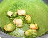 薬膳・ホタテとホウレン草のグリーンパスタ作り方9写真