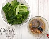 豚肉と青菜のラー油炒め。作り方1写真