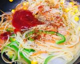 超簡単♡サラスパdeナポリタン作り方5写真