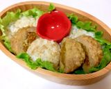キーマカレーハンバーグのっけ弁当　詰め方作り方2写真