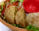 キーマカレーハンバーグのっけ弁当　詰め方作り方3写真