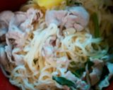 肉うどん風ラーメンとポテトサラダ作り方8写真