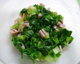 レンジで簡単！小松菜ベーコン南瓜チーズ作り方3写真