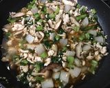 大根と大根の葉とキノコのあんかけ豆腐作り方3写真