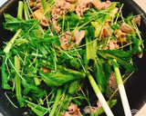 かぶと豆苗、豚肉、厚揚げのオイマヨ炒め☆作り方4写真