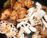 たっぷりキノコと蓮根鶏炒め作り方5写真