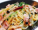 アスパラとベーコンとしめじの和風パスタ作り方17写真