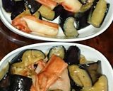 なす&カニかまのバター醤油炒め山椒がけ作り方5写真
