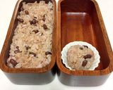赤飯　こにぎり　秋弁当　詰め方作り方1写真