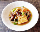 焼き豆腐と茸の生姜風味餡かけ♪作り方3写真