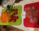 彩野菜と鶏むね肉の塩だれ炒め作り方1写真