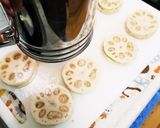 簡単！レンコンの鶏挽肉挟み照り焼き作り方3写真