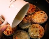 簡単！レンコンの鶏挽肉挟み照り焼き作り方5写真