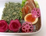 よもぎご飯 八角紅茶煮豚弁当　詰め方作り方5写真