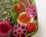 よもぎご飯 八角紅茶煮豚弁当　詰め方作り方6写真