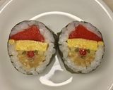 寿司型・模様巻き(サンタ2個だけお弁当)作り方9写真