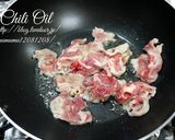 豚肉と青菜のラー油炒め。作り方2写真
